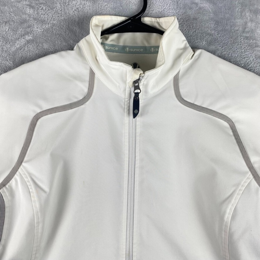 Sunice Track Jacket Womens XL White Lightweight Full Zip Softshell Golf Tech - Picture 6 of 12